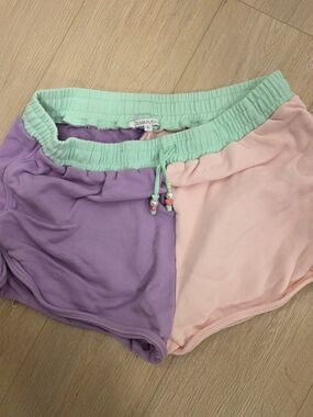 OLIVIA RUBIN Pastel Colorblock Lounge Shorts - Mint, Lavender & Peach
